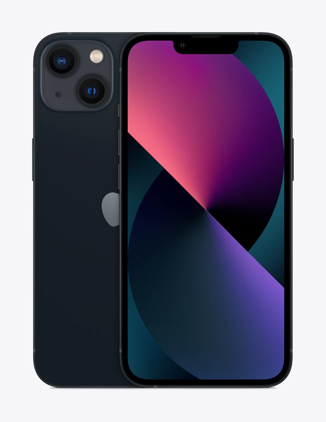 iPhone 13 in Midnight, Vorder- und Rückseite