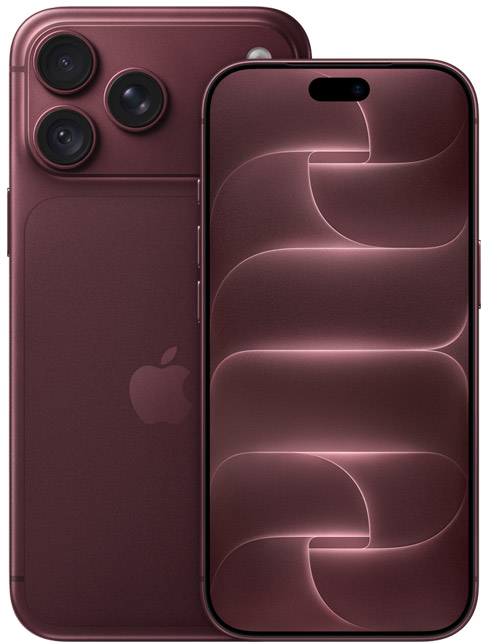 iPhone 18 Pro in Burgunder, Vorder- und Rückseite